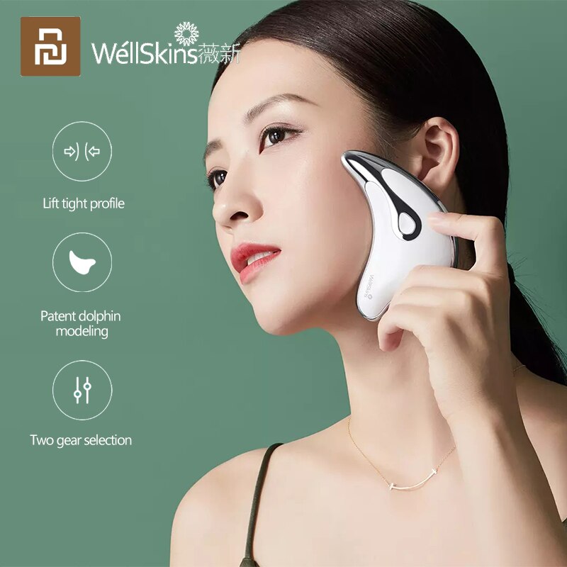 Xiaomi wellskins micro atual inteligente levantamento raspagem massagem instrumento bj808 elevador e aperte a curva de contorno do rosto