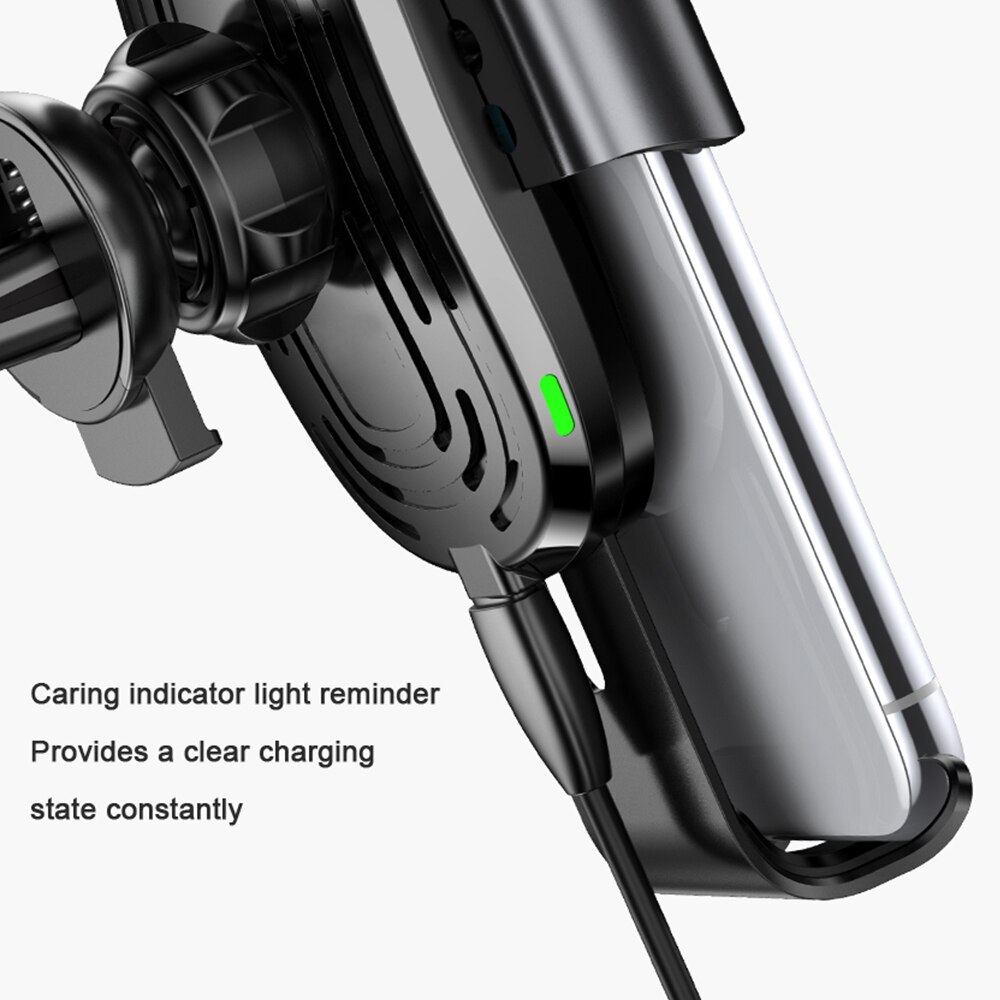 Auto Telefoon Houder 10W Qi Draadloze Oplader Voor Iphone Mobiele Telefoon Auto Mount Telefoon Houder Voor Samsung Xiaomi In air Vent Mount
