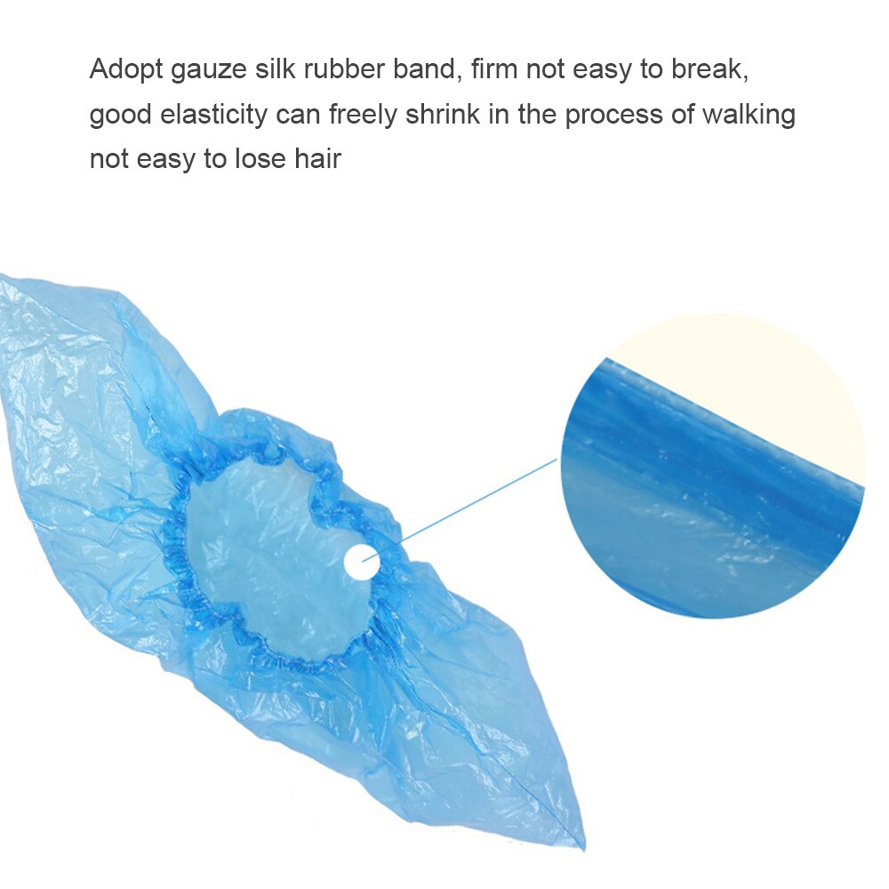 Cubierta de plástico desechable para zapatos, 100 piezas, PE, impermeable, para lluvia de zapatos, hogar, oficina, hospitales, hoteles, uso único/repetido