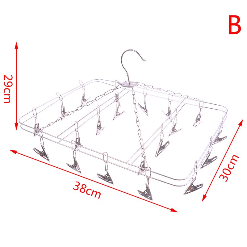 aluminium kleshenger rustfritt stål firkantet metalltråd klips stativ metall sokk undertøy klesklips utendørs lufttørker: B
