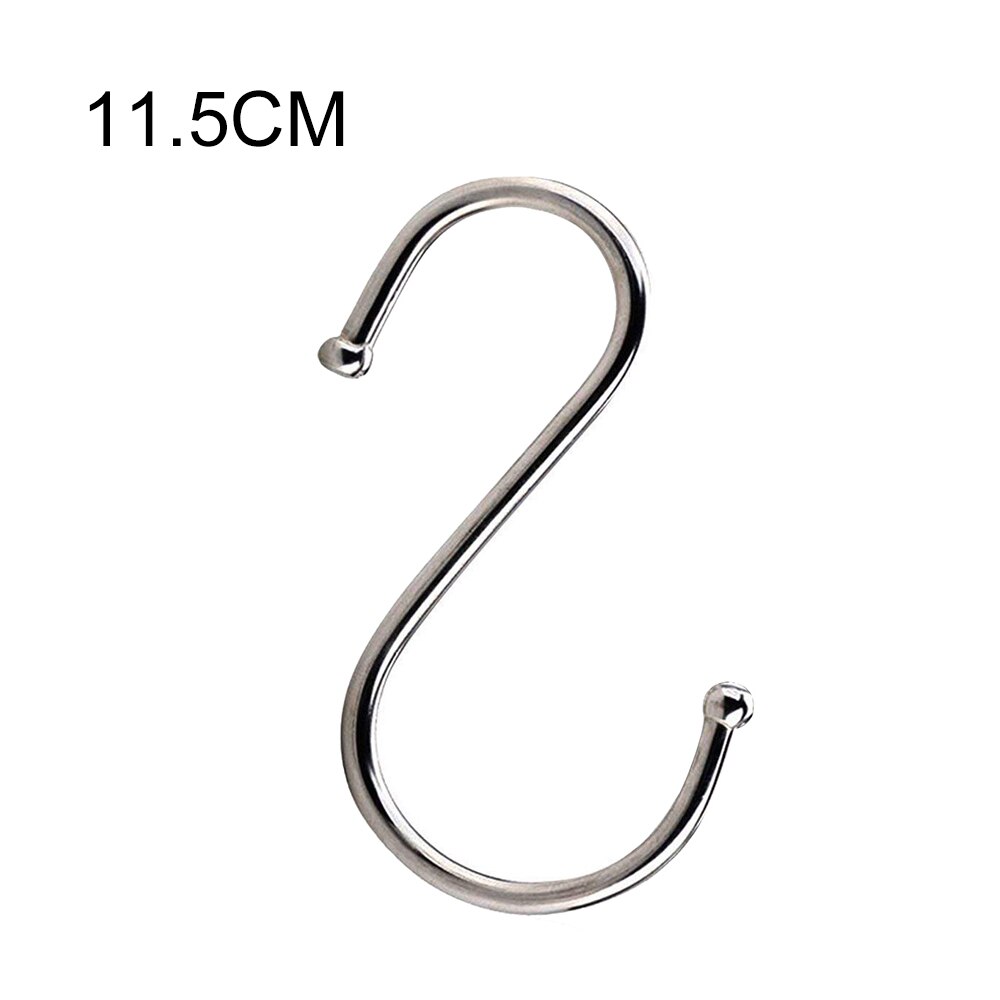 S-Shaped Hooks Door Hanger Stainless Steel Free Punching Cabinet Door Wardrobe Clothing Clothes Hook Kitchen Sundries Hooks: 11.5cm