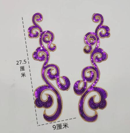 1 spiegelpaar goud zilver opstrijkbare barokke kledingstukken kant applique bloem bloemenmotief Venise Venetië kant applique DIY accessoire: pistool metaal