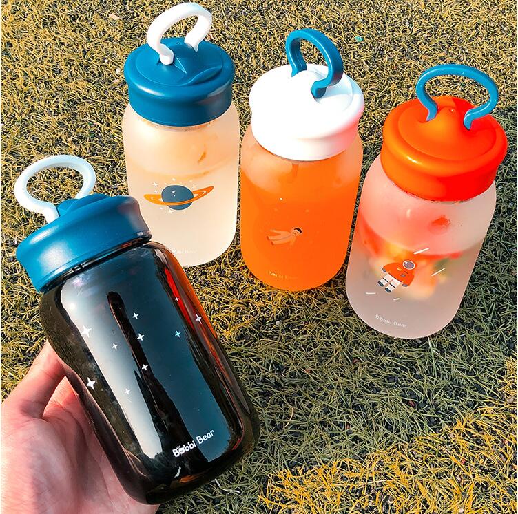 ZOUNICH Wasser Flasche Sport Protein Shaker Glas Flasche eins Nette Universum Ich bin Freien Reise Tragbare Dicht Trinken Flasche 450ml