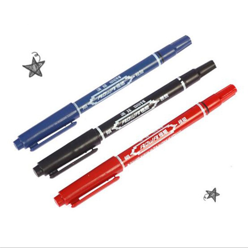 Schets tweekoppige Markeerstift Verschillende Tip Size Pigment Liner Water Gebaseerd Sketch Marker Pennen Schoolbenodigdheden Briefpapier Pen