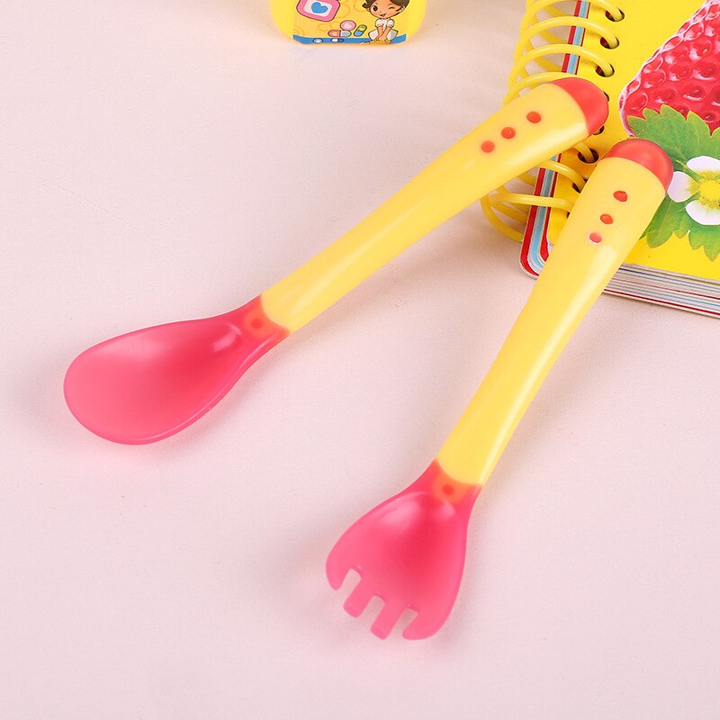 Temperature Sensing Spoon for Baby Safety Infant Feeding Spoons Fork Kids Children Boy Girl Toddler Flatware