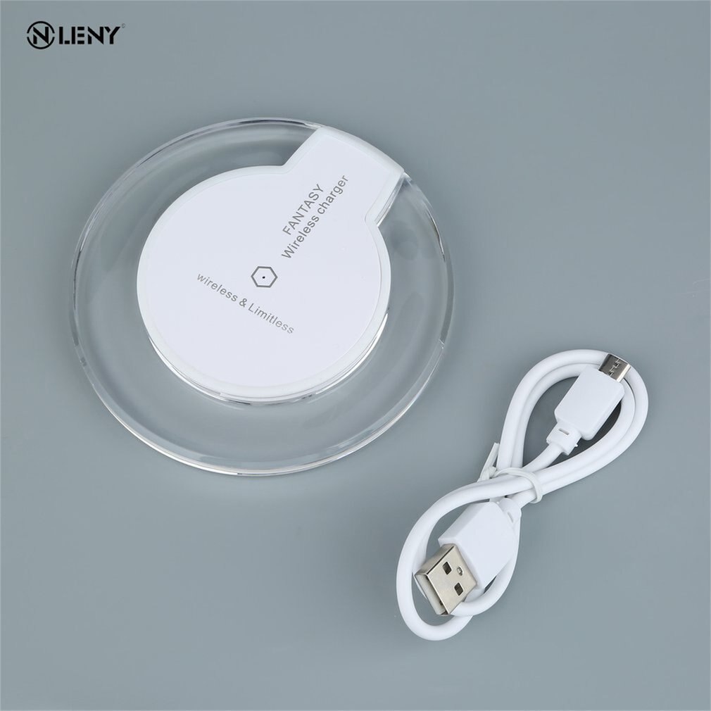 Mini Fantasy Transparant Disk Ultra Dunne Qi Draadloze Opladen Pad Charger Plate Voor Samsung S6