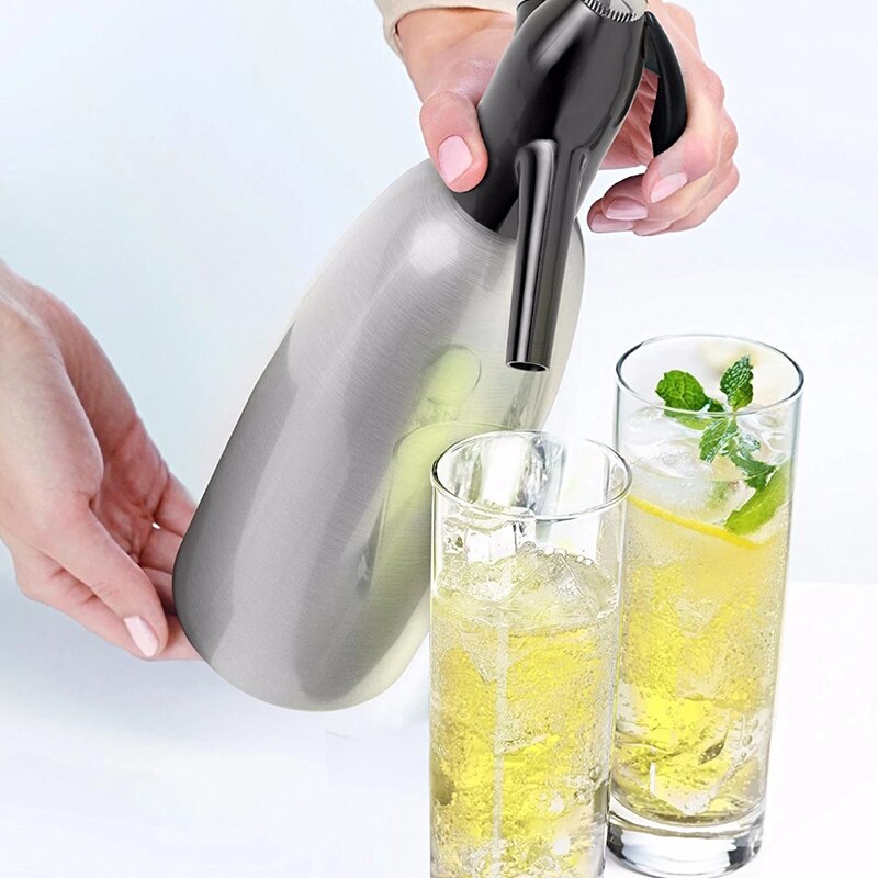Upors 1l sodavand aluminiumslegering sodavand med mousserende vand med trykregulator til cocktails juicebarværktøj
