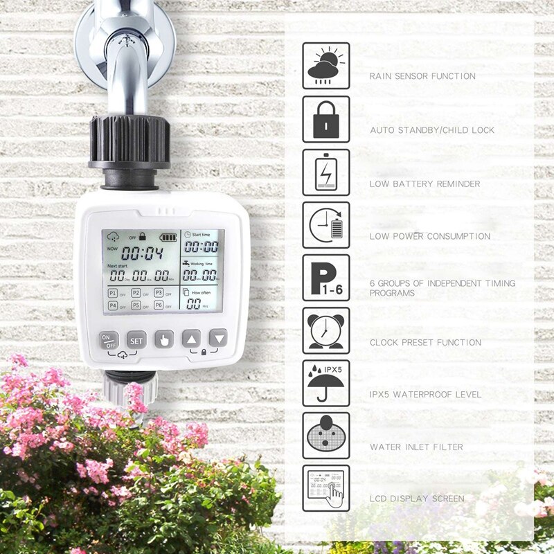 Sprinkler Timer, Water Timer Voor Slangen Programmeerbare, Slang Timer Met IPX5 Waterdicht Voor Outdoor Gazons &amp; Tuin