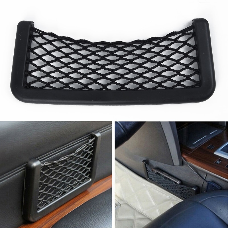 Universal 1x Car Net Bag Elastic Side Door Storage Pocket Phone Holder Organiser