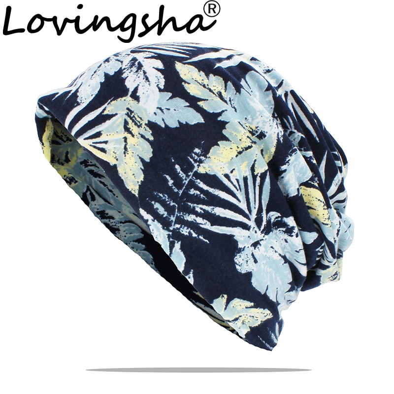 Lovingsha vinter høst kvinner lue blomster tenåring voksne menn multifunksjon tynt skjerf skullies luer jente vintage cap  ht165