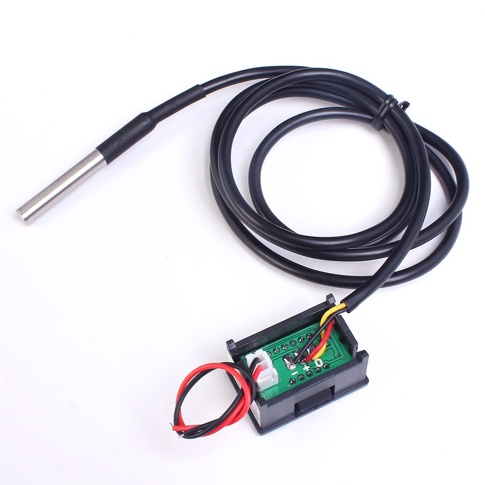0.36 Inch Red Blue Digital DS18B20 Thermometer Waterproof LED Display Temperature Sensor Meter Tester DC4-28V -55~125 Celsius