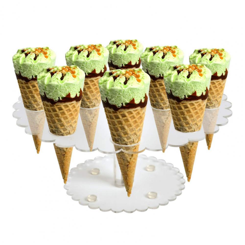 Acrylic Ice Cream Stand Cake Cone Stand Holder 12 Cones Wedding Buffet Display uacr Ice Cream Tools bar Kitchen Tools Gadgets