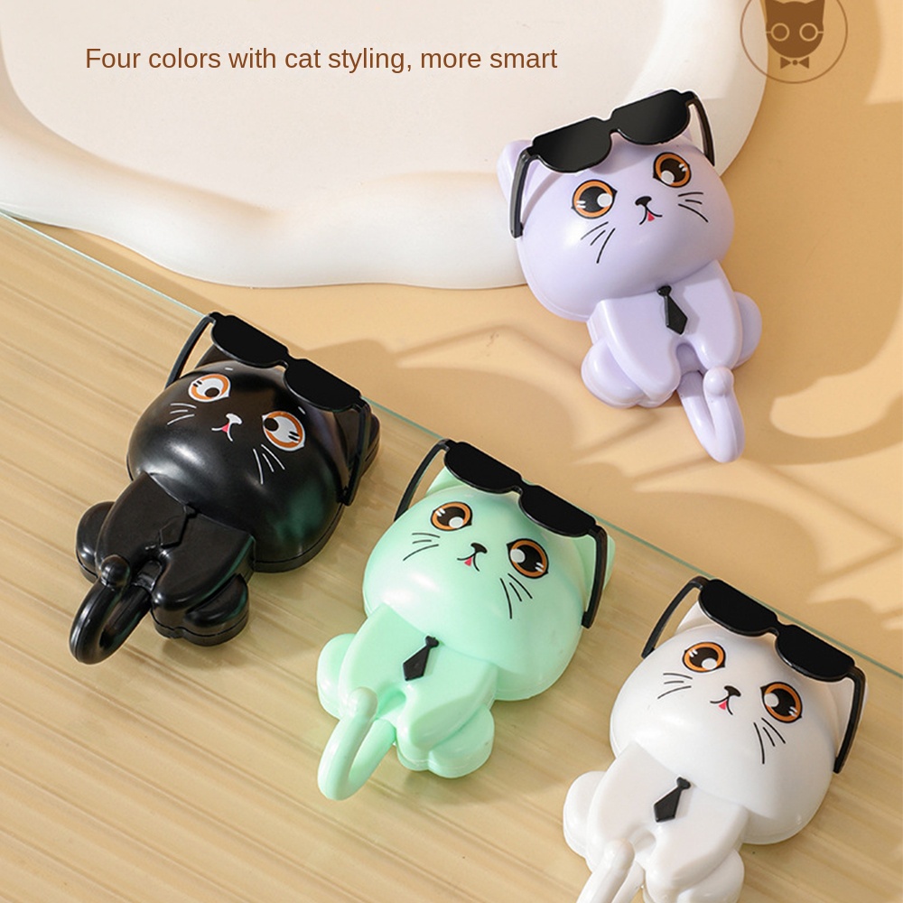 Ganchos decorativos de gato de dibujos animados creativos, autoadhesivos, soporte de llaves sin costuras, gancho de alta resistencia, accesorios de baño, organizador de artículos diversos