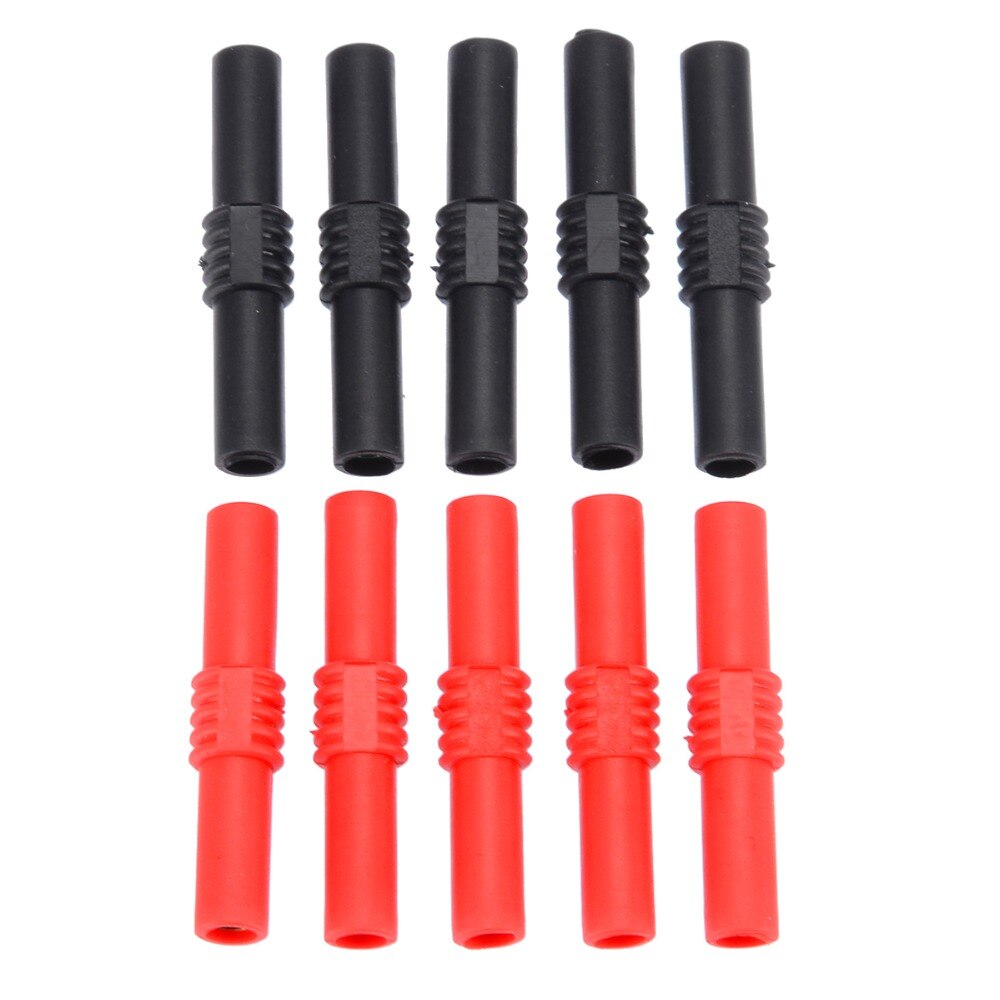 10pcs 4mm Banana Jack Female to Female Adapter Coupler Connector Insulated Banana Plug Connectors