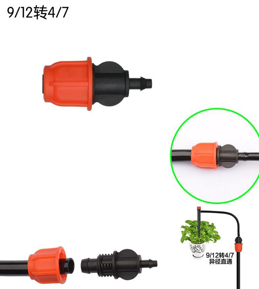 1 st Verneveling Nozzle Water Control Spuit DIY Micro Drip Irrigatie Plant Self Tuin Mist Sprinkler met Slang Connector: D