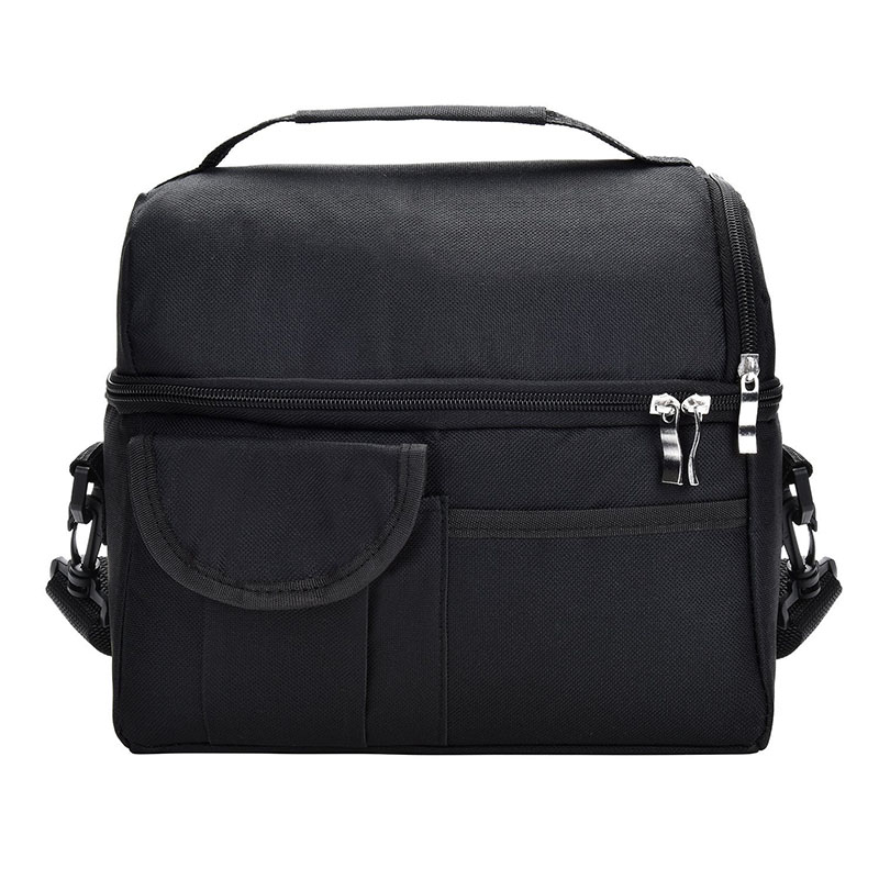 Sac à déjeuner réutilisable et isolé, sac thermique multifonctionnel de 8l pour femmes et hommes, glacière et maintien au , boîte à déjeuner étanche: Black