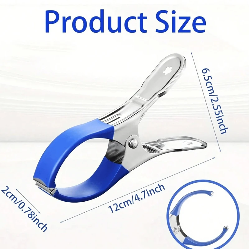 Clips de couverture de piscine durables en acier inoxydable, 6 pièces, avec poignées en plastique bleu, Clips à ressort coupe-vent robustes pour sécuriser au-dessus