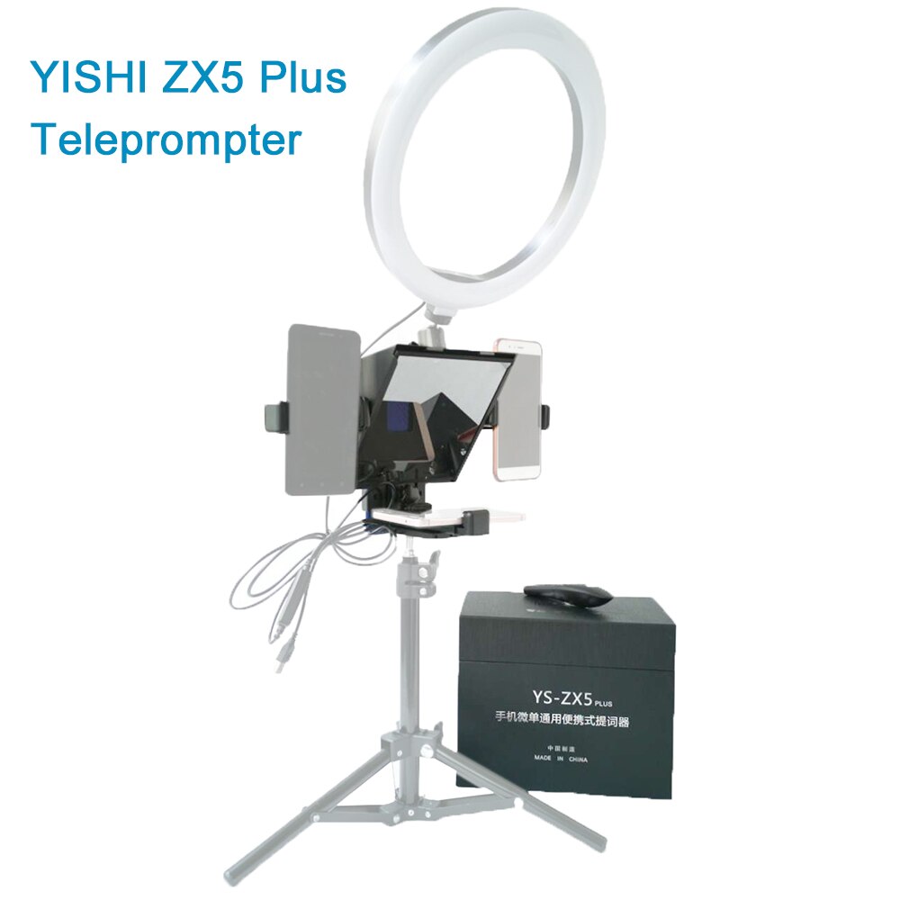 Yishi ZX5 Plus Teleprompter Snellere Voor Smartphone Camera Voor Video Nieuws Live Interview Toespraak Reader Met Afstandsbediening