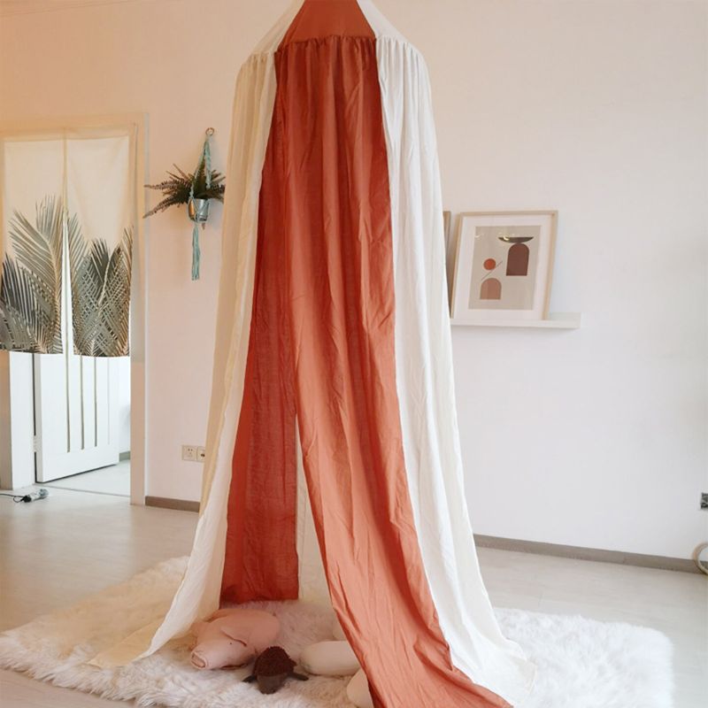 Cortina de cama de bebé, habitación de niños, cuna, Red de algodón, cúpula colgada, tienda de cama de recién nacido F3ME