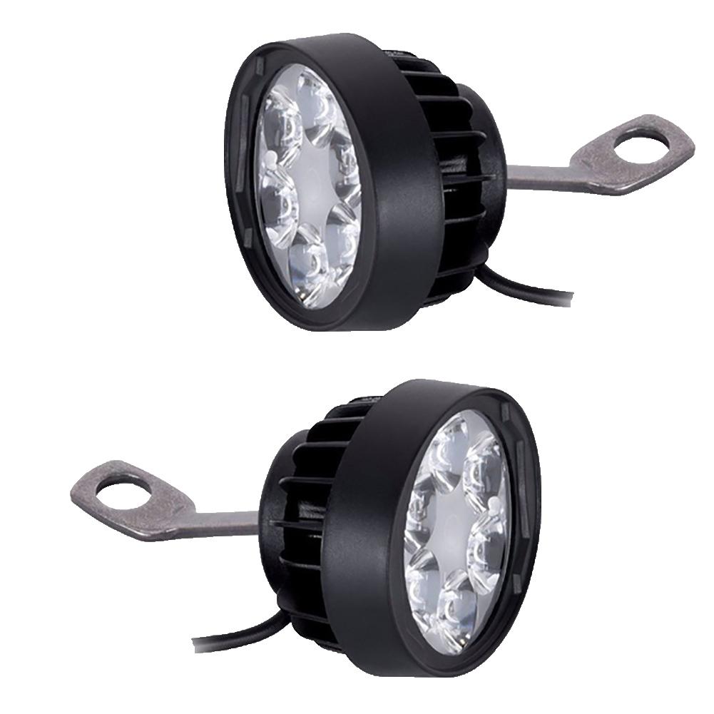 2Pcs 6LED Motorcycle Headlight DRL Spotlights Super Bright LED Lamp Fog Light 6.3cm x 5.2cm x 4.2cm　Motorcycle Accessories