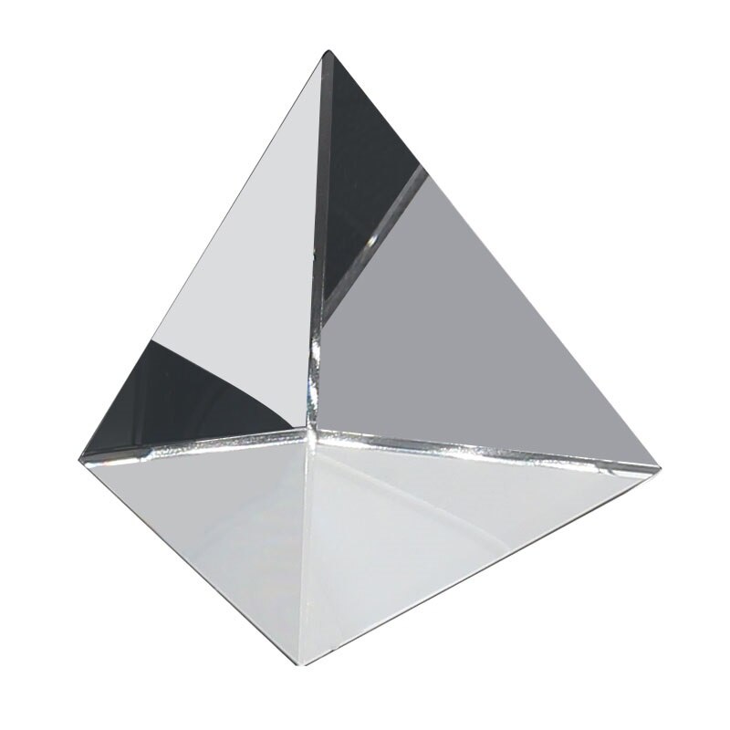 80mm Triangular Prism Optical Glass Tetrahedral Prism Scientific Experiment Tools Desktop Decorations Physics Refracted Rainbow