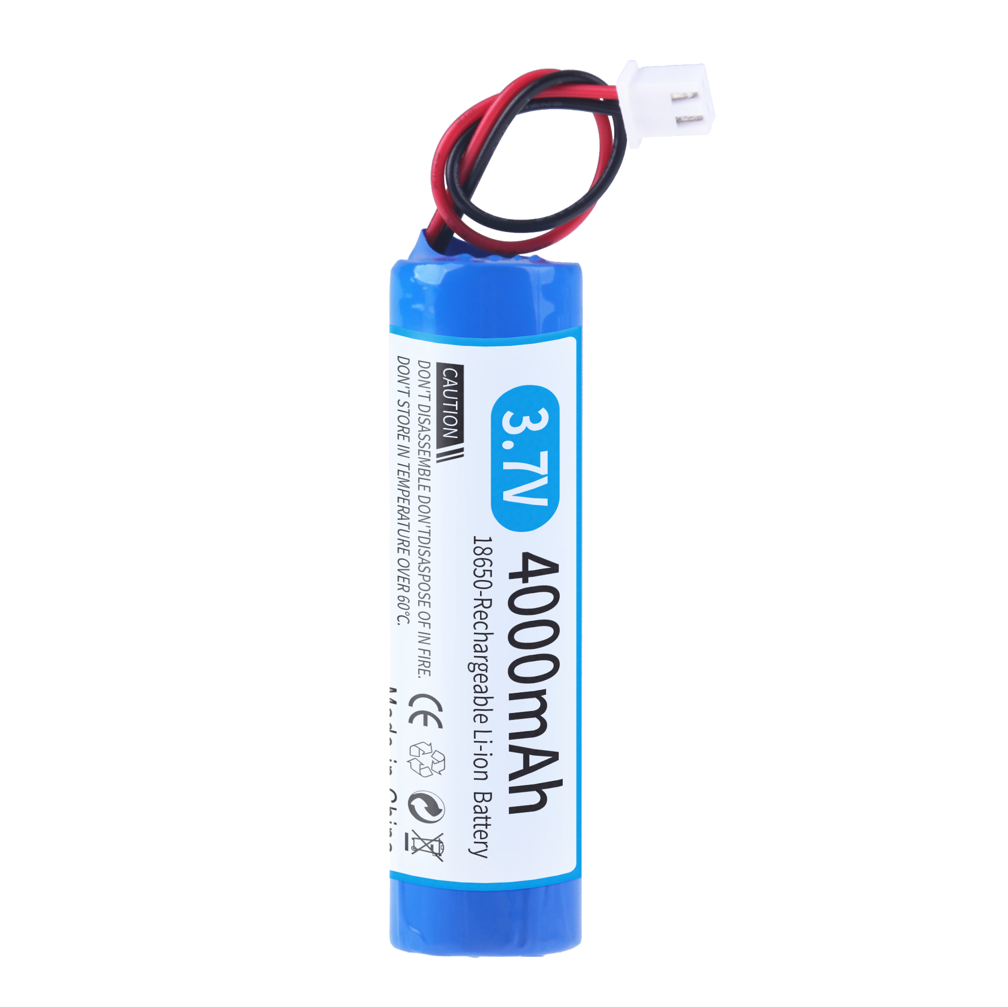 3.7V lithium ion rechargeable battery 4000MAH 18650 with replacement socket emergency lighting xh2.54 line for Bluetooth 4.2V