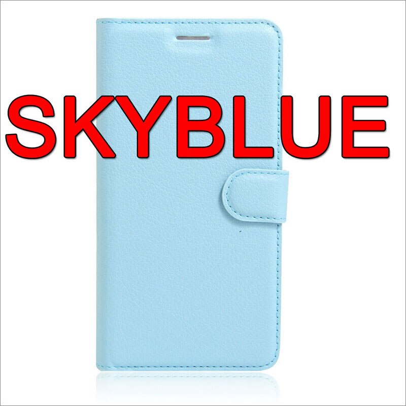 Bogstil pu læder taske cover til xiaomi redmi 9c flip tegnebog telefon tasker tilfælde med stativ til redmi 9c nfc: Himmelblå