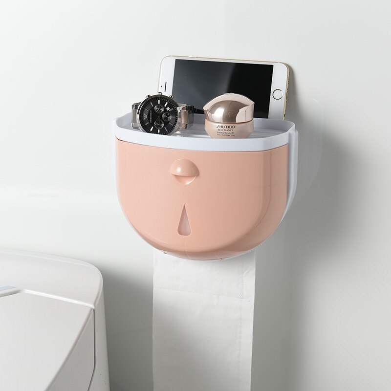 ONEUP Waterproof Toilet Paper Holder Plastic Storage Box Tray Portable Toilet Paper Holder Shelf Bathroom Accessories