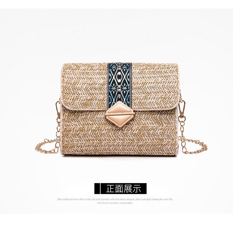Quadratische strohtaschen für damen, sommer-rattantasche, handgefertigte gewebte strandtasche, umhängetasche, boho-handtasche, bali-reisetasche, urlaub: Kastanienbraun