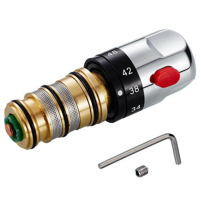 Brass Thermostatic Mixing Valve Temperature Control Ceramic Valve for Solar Water Heater Valve Parts Ceramic Cartridge WJ911: Default Title