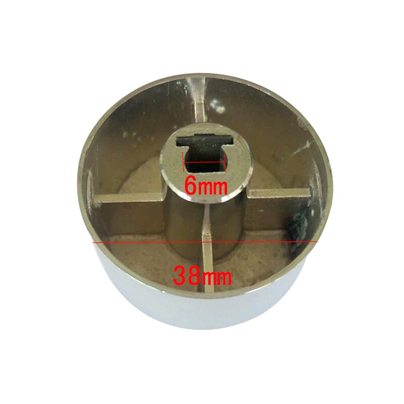 4 Stks/set Gas 6 Mm Switch Knop Draaischakelaar Controle Keuken Gereedschap Plating Fornuis Oven Metalen Zinklegering Ronde Knop met Chrome