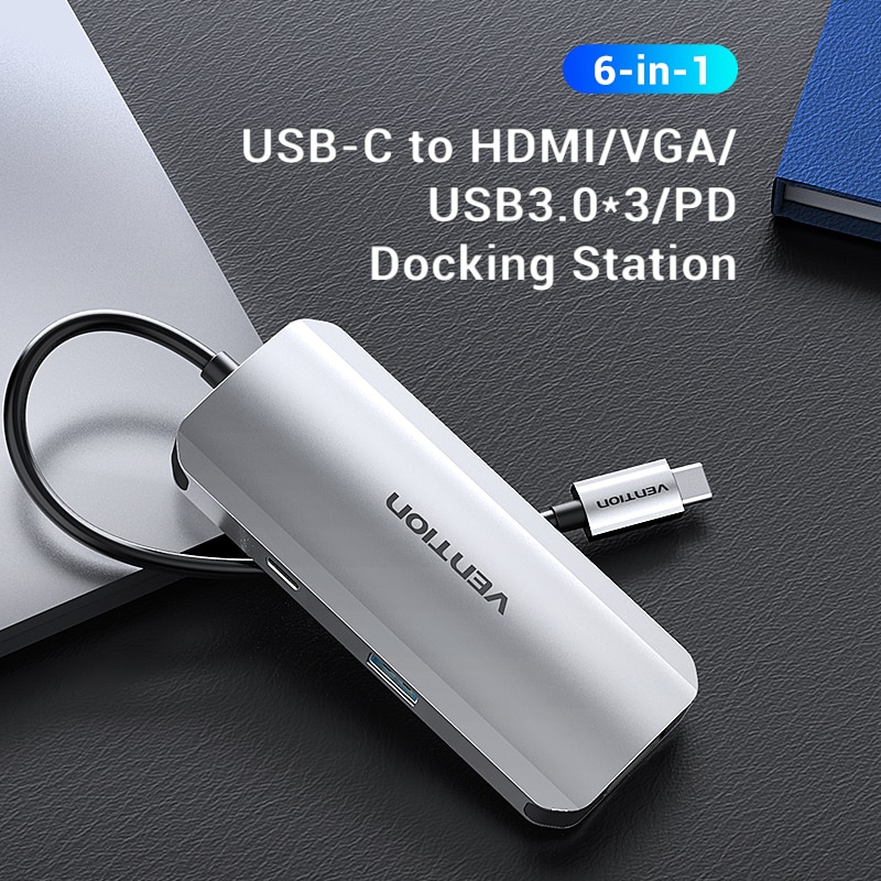 Vention USB HUB C HUB to Multi USB 3.0 HUB HDMI VGA PD Adapter Dock for MacBook Pro USB-C Type C 3.1 Splitter 3 Port USB C HUB
