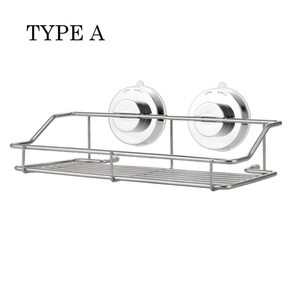 Stainless Steel No Drilling Bathroom Shelf Qrganizer Corner Shelf Caddy Bathroom Plastic Corner Shelf Shower Storage Wall Holder: type A