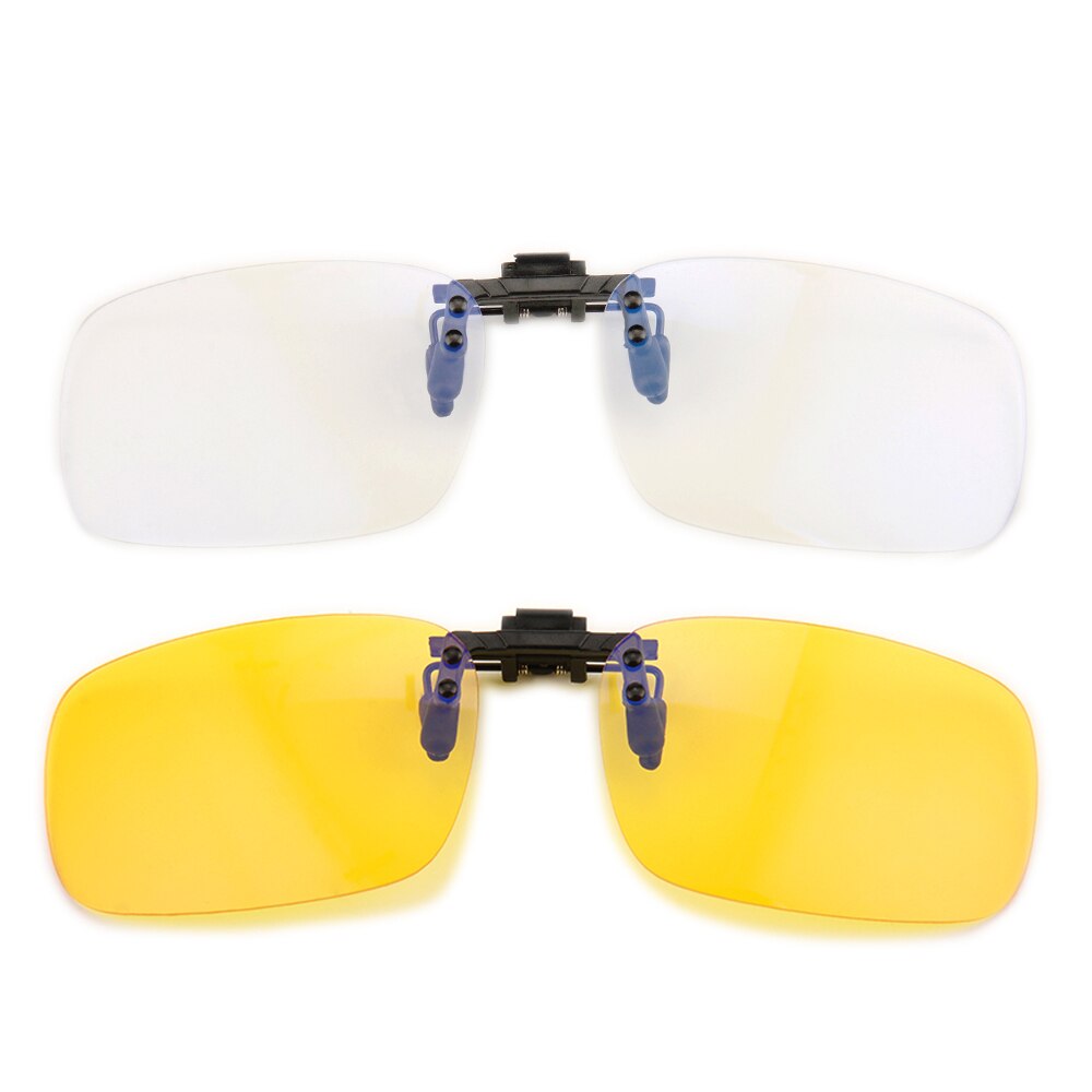 Gudzws Glasses Clips on Anti Blue Light Filter UV Blocking Rectangle Frame Anti Eye Strain From Computer TV Vedio Unisex