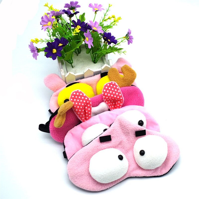 1 Pcs Cartoon Animals Shape Sleeping Eye Mask Soft Plush Travel Sleeping Blindfold Durable Eyepatch Travel Accessories