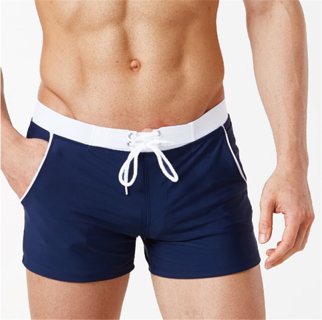 Summer Men Cool Swim Trunks Beach Board Clothes Swimming Running Sports Surfing Shorts: Dark Blue / XXL