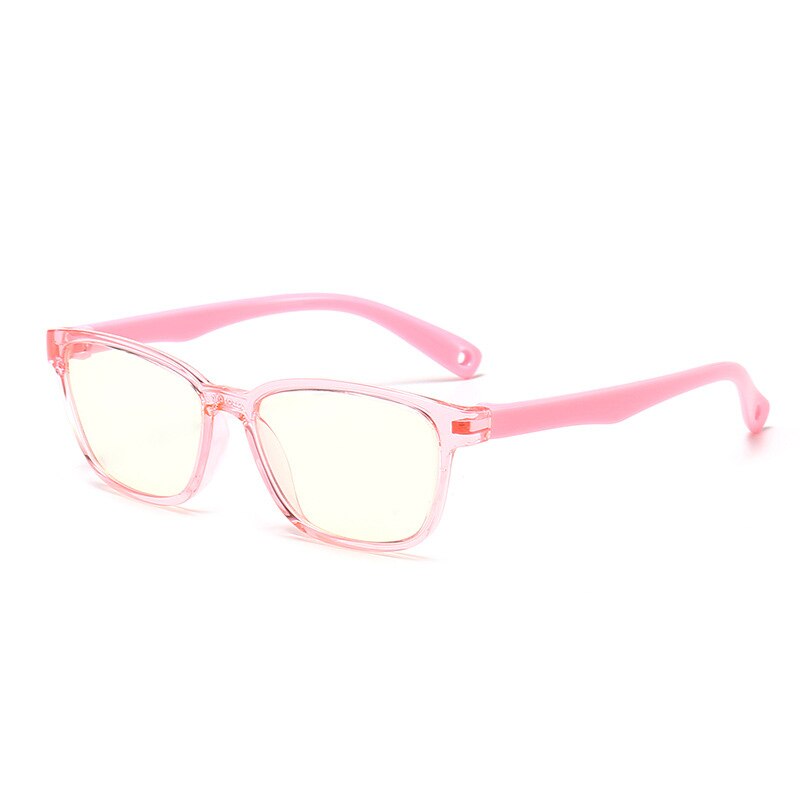 Blue Light Blocking Glasses Kids Pink Square Ultralight Flexible Optical Frame Computer Eyeglasses Children UV400: C6Pink