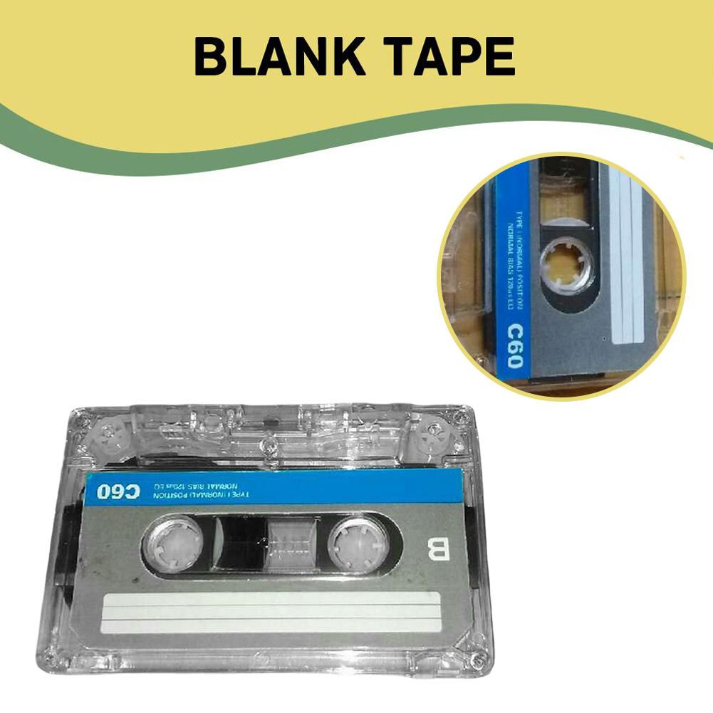 Audio Cassette 60-Minute Blank Recording Tape Audio Cassette for Tape Recorder Machine, Vintage Music Voice Recording Media