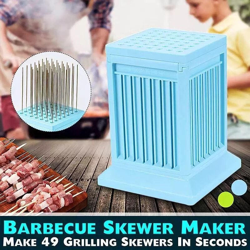 Machine à brochette de viande, Machine à ficelle de viande 49 trous BBQ outils de brochette de viande tofu Machine à brochette gril Barbecue accessoires de cuisine