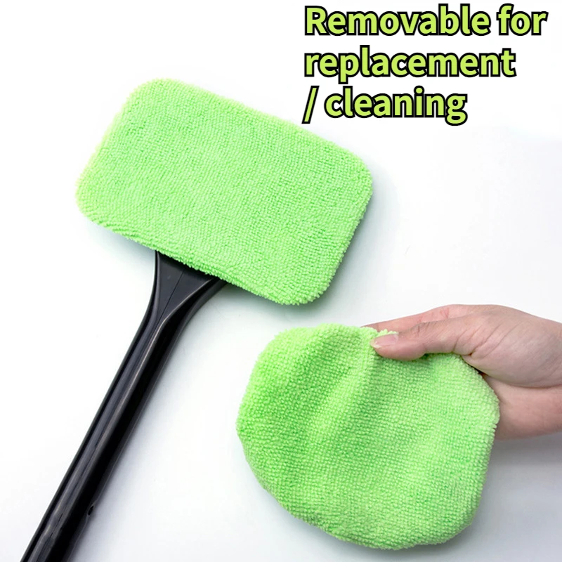 Autoruitenreiniger borstelset, voorruitreiniging wasgereedschap glaswisser met lange steel, auto dakraam handdoek, auto-accessoires