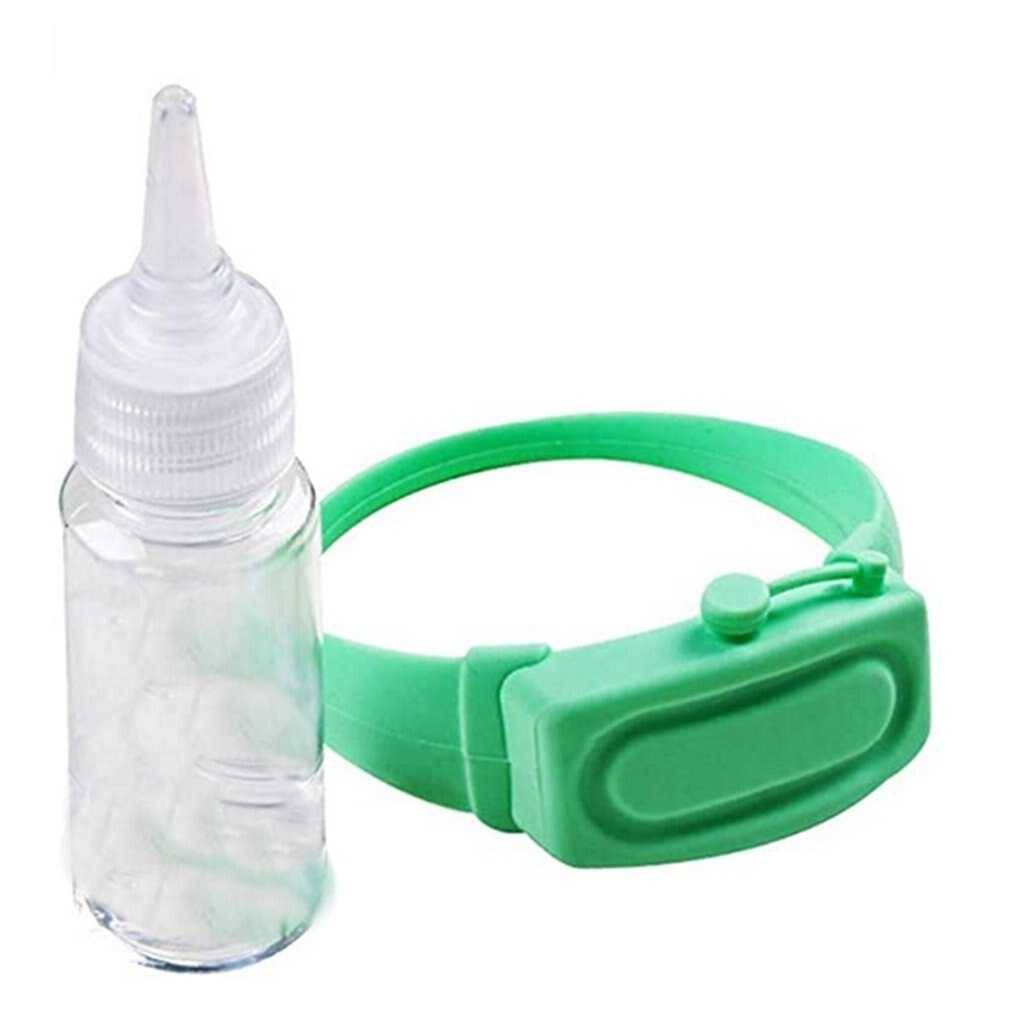 Pulsea dispensado de mano desinfetante de manos dispensado de gel de sílie potátil bombas desinfetante pulseas de mano pulsea de muñea: green