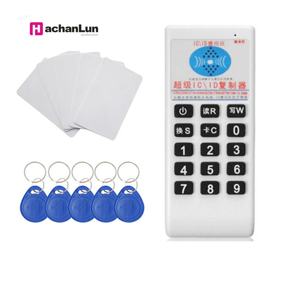 RFID portátil 125Khz a 13,56 MHZ copiadora duplicadora clonadora RFID NFC ID/IC lector de tarjetas y escritor traje de tarjetas