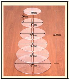 3/4/5/6/7 Tier Acrylic Wedding Cake Stand Crystal Cup Cake Display Shelf Cupcake Holder Plate Birthday Party Decoration Stands: 6 Layers