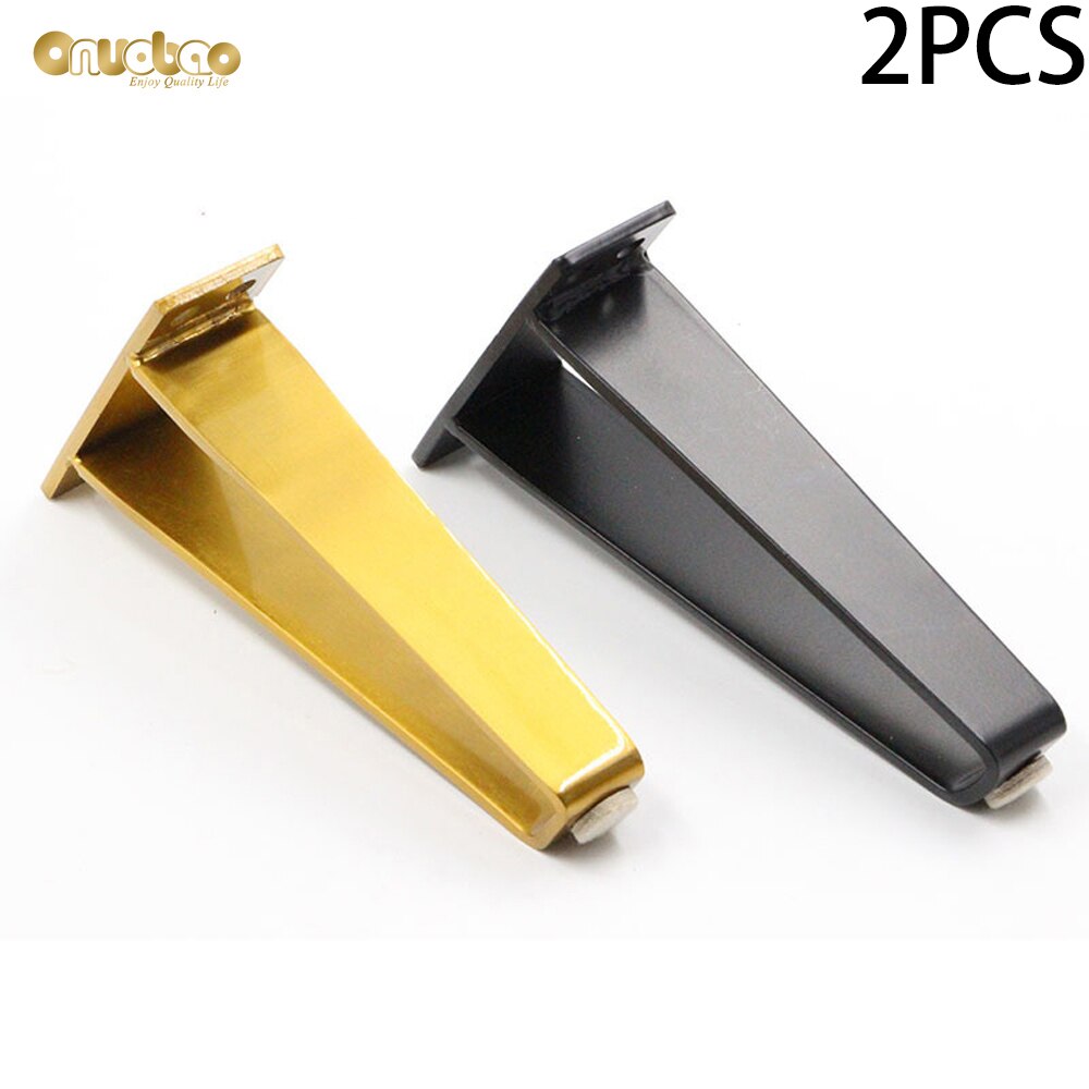 Onuobao 2PCS V Shaped Carbon Steel Furniture Legs Nordic Style Light Luxury Metal Bathroom Sofa Cabinet Table Bed Leg