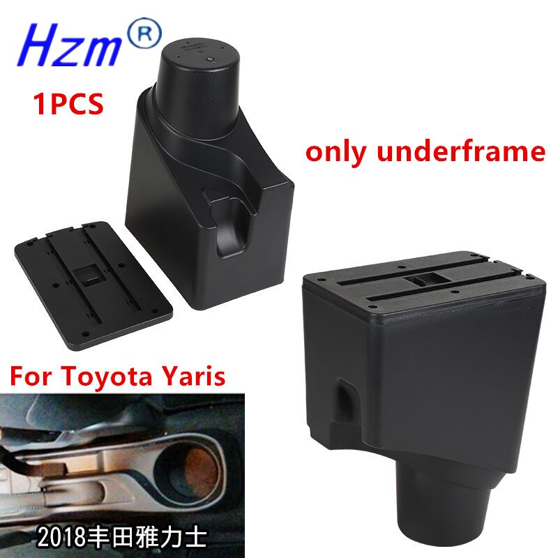 For Toyota Yaris Armrest For Toyota Yaris hybrid Car Armrest box Retrofit parts Interior Storage box USB LED: only underframe
