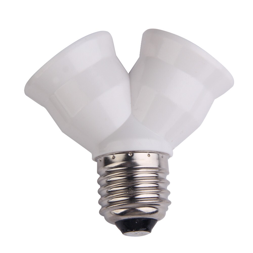 1Pcs E27 Base Licht Lamp Socket 1 Naar 2 Witte Brandwerende Converter Splitter Adapter Converter Socket Home Licht & Lighitng