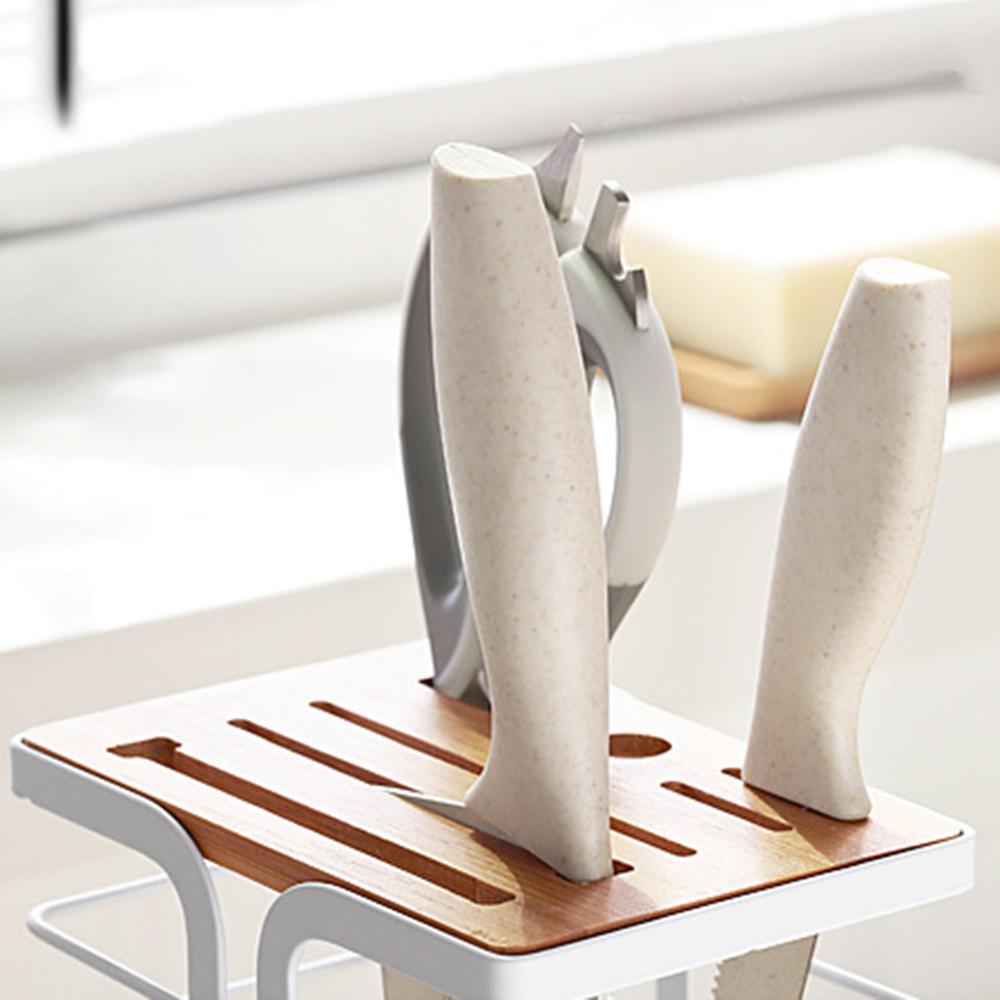 Multifunctional countertop knife storage rack Nachuan kitchen supplies iron outer frame with tray drain knife rack