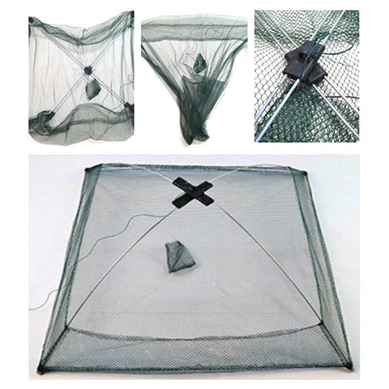 Fishing Net Foldable Folding Mesh Nylon Fishing Net Bait Trap Cast Dip Crab Shrimp Net Catching Shrimp Crab Small Fishes Fishing