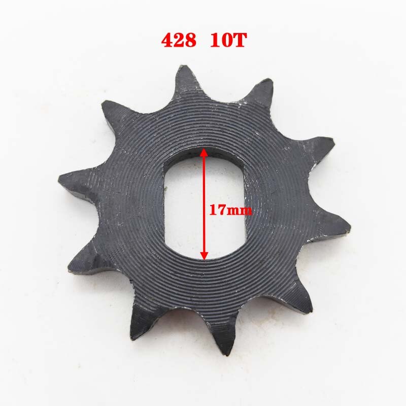 Bm1418 zxf 9t 10t 12t 14t 16t 420 428 elektriske trehjulede kædehjul til kædedrev cykel motorcykel gear børsteløs dc motor tandhjul: 428 10t