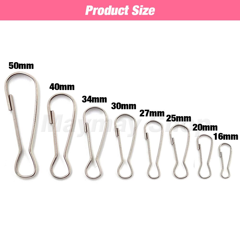100Pcs Spring Clip Hooks Snap Buckle Metal For Purse Zipper Pull Lanyards Paracord Badge Keyring Keychain Accessory